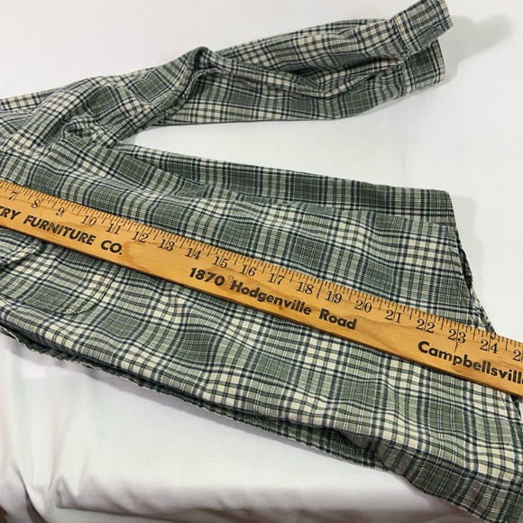 KRAZY KAT FLANNEL BUTTON UP‎ SHIRT 100% COTTON POCKETS WOMEN SZ S GREEN PREOWNED - Picture 11 of 12